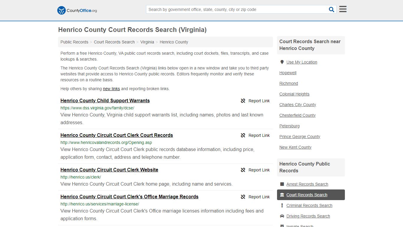 Henrico County Court Records Search (Virginia) - County Office